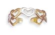 Sterling Silver and 14 Karat Gold Plated Heart Toe Ring