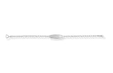 Sterling Silver Children's Oval with Cross Pendant ID Bracelet, 6.25