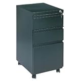 Three-Drawer Mobile File Pedestal w/Full-Length Pull, 19-1/4 Deep, Black (ALEPB532819BL)