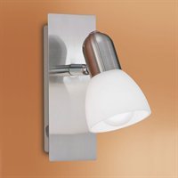 Eglo 86212A Ares-1, Nickel Frosted, 1-Light Opal Track Light Fixture by Eglo