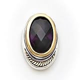 Sterling Silver and Vermeil Purple CZ (Cubic Zirconia) Slide