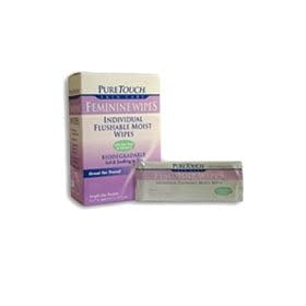 Pure Touch Skin Care Feminine Wipes Flushable Travel Pack