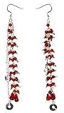 Bead Earring in Sterling Silver & Carnelian Gemstone Indian Style 5  (ers155)