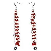 Earrings for Teens in Sterling Silver & Carnelian Gemstone 5 inches (ers155)