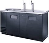 True TDD-3CT Black Vinyl Direct Draw Keg Cooler | 3 Keg Capacity