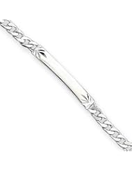 Sterling Silver Polished Engraveable Curb Link ID Bracelet