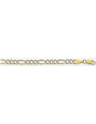 4.5mm White Pave Large Figaro Chain 26"
