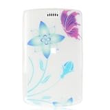 White Flower with Purple Butterfly Snap on Faceplate Hard Case Cover for Apple 3G iPhone / iPhone 3GS 3G S Cell Phone