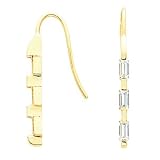 14K White or Yellow Gold Three-Stone Diamond Earrings - 0.36 Ct. or 0.82 Ct. (ALSO AVAILABLE WITH GEMSTONES)