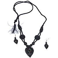 Asian Jewelry Necklace and Earing In Terracota Handcrafted Womens Gift