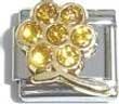 Clearly Charming November Topaz Color Large Daisy Birthstone Italian Charm