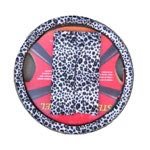 Animal Print Steering Wheel Cover and Shoulder Pad - Cheetah Black and White