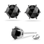 21UvMB3uV7L. SL160  2.00 Cts Black Diamond Stud Earrings in 14K White Gold