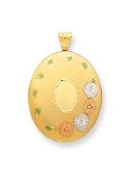 14k Gold Filled Tri-color 4-Frame Oval Locket