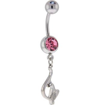 Silver BABY PHAT Single CAT Belly Ring