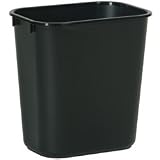 Rubbermaid-Black Soft Molded Plastic Wastebasket, 13 5/8 Quart (2955BK) Category: Indoor Trash Cans and Containers