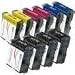 Brother Compatible LC51 Bulk Set of 10 Ink Cartridges: 4 Black & 2 each of Yellow / Cyan / Magenta