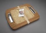 Tru Bamboo East and West Huan Collection 14 x 18 Large Cutting Board w Stainless Cups by Tru Bamboo