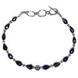 Indian Bracelets Sterling Silver & Amethyst Gemstone Jewelry 10.5 inches (brclt185)
