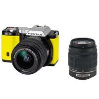 Pentax K-01 16MP APS-C CMOS Compact System Camera with Dual Lens Kit 18-55mm, 50-200mm (Yellow)