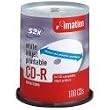 Imation 66000072885 52x CD-R 700 MB 80 Min 100 Pack Spindle White IJ Printable Hub Printable