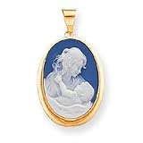 14k 15x21mm Porcelain, Mother & Baby Cameo