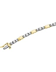 CleverEves 14K Yellow Gold White Gold 1 7 8 Ct Tw Two Tone Diamond Bracelet