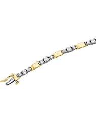 14K White And Yellow Gold Two Tone Diamond Bracelet