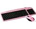Pink Computer PC Multimedia Keyboard And Optical Mouse - USB/PS2