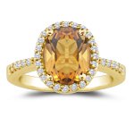 Buy 0.32 Cts Diamond and 4.67 Cts Citrine Ring in 14K Yellow Gold by mycitrinejewelry