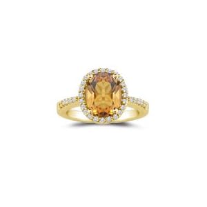Buy 0.23 Cts Diamond and 0.99 Cts Citrine Ring in 14K Yellow Gold by mycitrinejewelry