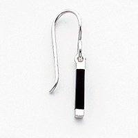 Sterling Silver Onyx Bar Earrings by A Great Jewelry Co.