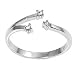 Sterling Silver Fashion Toe Ring with Clear CZs - 2mm Band Width