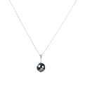 Sterling Silver Shell Pearl Pendant Gray - 18"