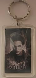 Twilight Edward Lucite Keychain Black and White Image