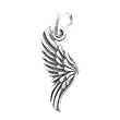 Detailed Small Double Sided Angel Wing Pendant or Charm in Sterling Silver, #8390