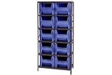 Shelving With 10 Hopper Bins 36x18x75