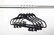 ULTRA-SLIM VELVET SUIT HANGERS W/PANT FINGER CLIPS - SET OF 5- BLACK