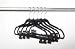ULTRA-SLIM VELVET SUIT HANGERS W/PANT FINGER CLIPS - SET OF 5- BLACK