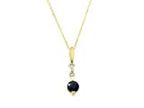 9ct Yellow Gold Blue Sapphire And Diamond Pendant