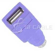 USB Adapter (for Keyboard), Type A Female / PS2 (MDIN6) Male