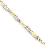 14k Two-Tone Celtic Knot Bracelet - 7.5 Inch - Lobster Claw - JewelryWeb