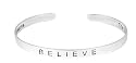 Sterling Silver "Believe" Inside Engraved "The Future Belongs To Those Who Believe In The Beauty Of Their Dreams" Cuff Bracelet
