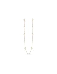 I. Reiss 14K Gold Floral Necklace Set with Fresh-Water Pearls and Diamonds.