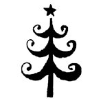 Kitchen & Housewares : 2 inch santa's tree Rubber Stamp