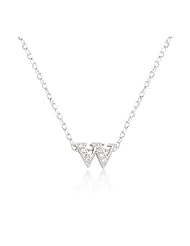 Micro-Pave Initial W Pendant Necklace