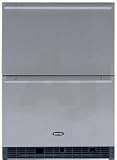 Marvel 60RDEBBF 24 Built-in Double Drawer Refrigerator with Stainless Steel Interior, Interior Lights, Sabbath Mode and Sentry Sytem Digital Controls: Black