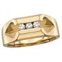 14kt. Gold, Men's 1/4 ct. tw. Three Diamond Ring (Size 10)