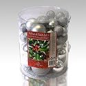 Weihnachtsbaumkugeln Christbaumschmuck 50 St&uuml;ck in Silber &Oslash;7,2-3,8cm