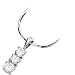 Stunning! Polished! 14k White-gold 3/4 CT TW Moissanite 3-Stone Pendant Necklace